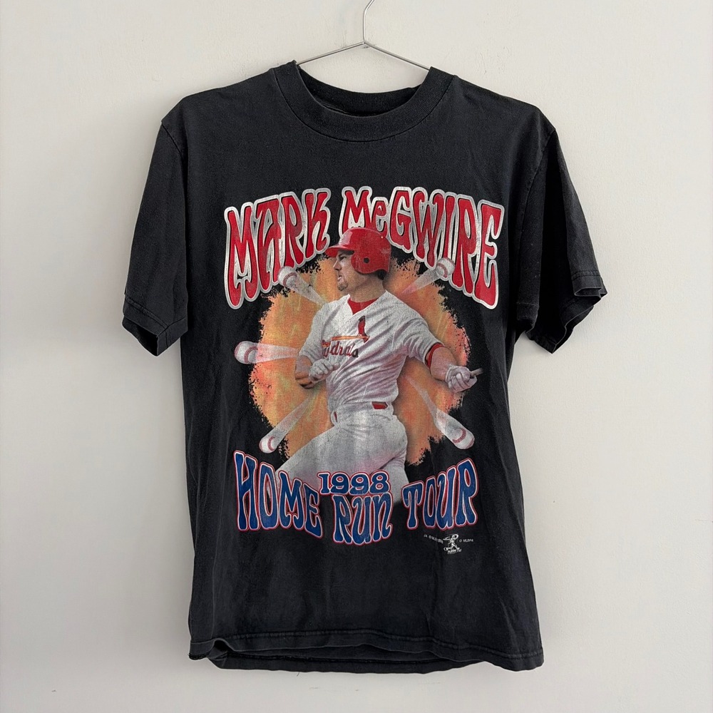 Vintage 1998 Mark McGwire Home Run Tour T-Shirt St Louis Cardinals Miro Size M
